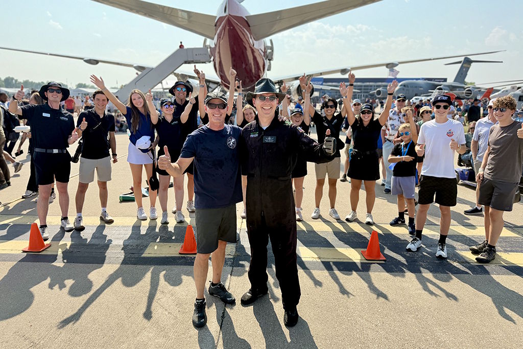 Jeff Boerboon and Michael Lents celebrate at EAA AirVenture Oshkosh
