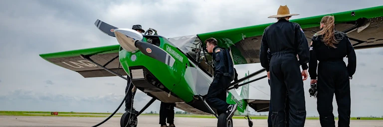 Aerobatic Team members preparing to fly a Decathlon