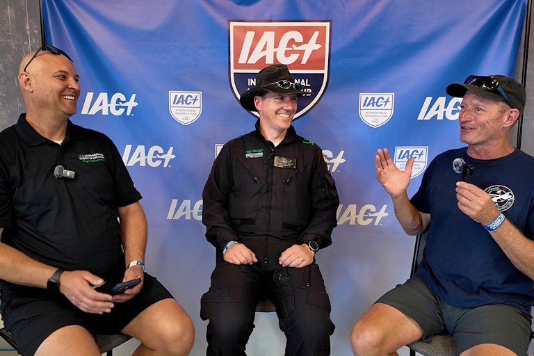 Matt Opsahl, Michael Lents, and Jeff Boerboon record an episode of Aerotalk at EAA AirVenture