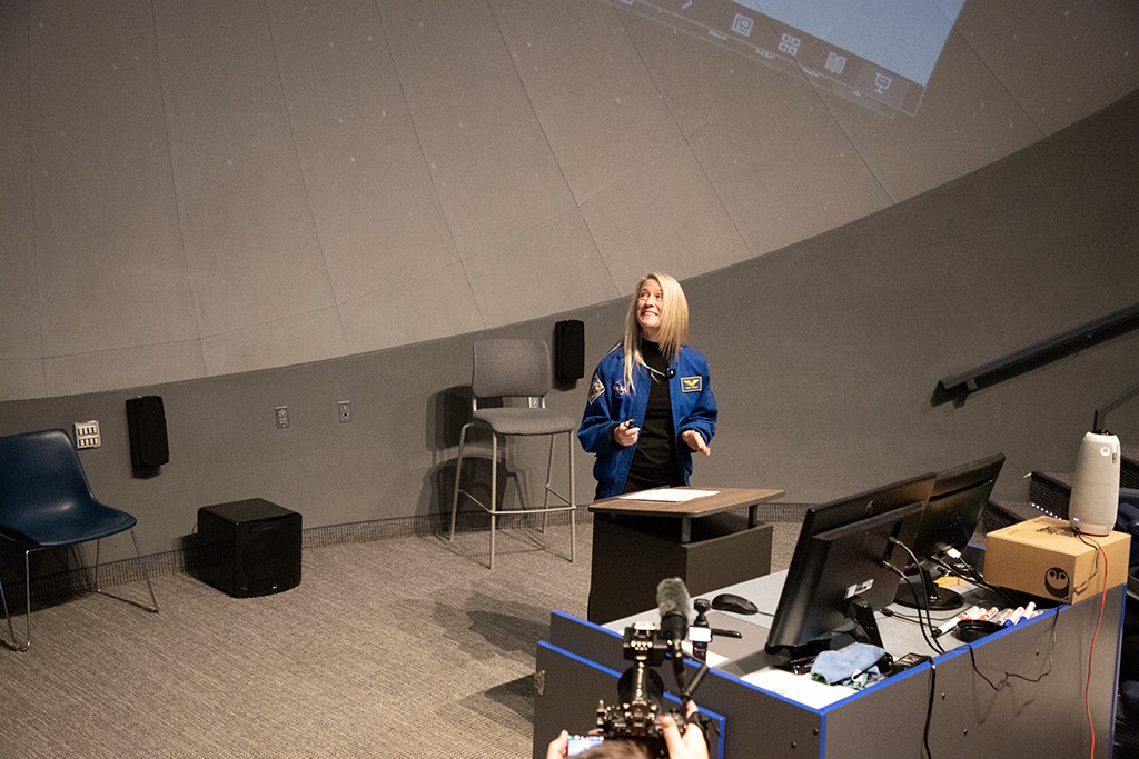 Karen Nyberg lands on campus to launch Astronaut Scholarship Foundation partnership